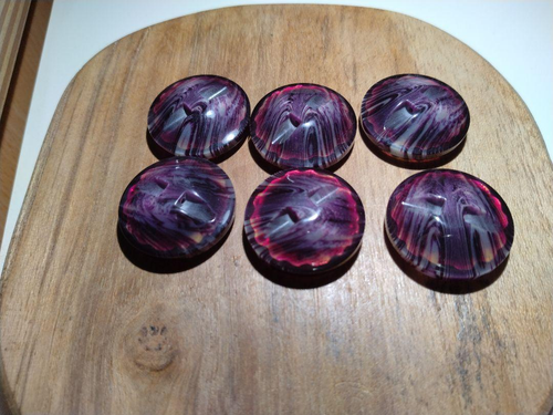 6pcs purple-colored 23mm bundle of resin buttons special vintage buttons - Picture 7 of 7
