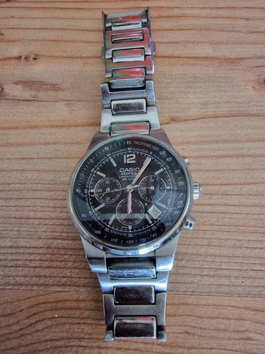 Casio Edifice 46mm Silberes Edelstahlgehäuse mit Silberem Edelstahlarmband... - Bild 5 von 5