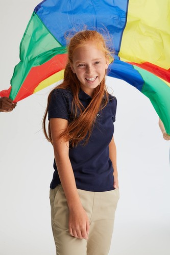Girls' Short Sleeve Polo Shirt Peter Pan Collar Soft and Classic Style - Picture 4 of 7