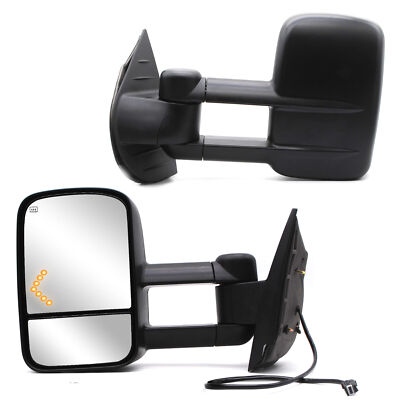 Towing Mirrors For 07-13 Chevy Silverado 1500 2500 3500 Power Heated Arrow Light