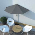 NNEVL Balcony Parasol with Aluminium Pole Anthracite 270x135 cm Half
