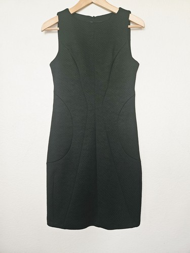 Anne Fontaine Pam Textured Ponte Sheath Dress Size 38 US 4 6 Black LBD Paris - Picture 1 of 9