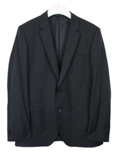 HUGO BOSS The Rider Super 100 Blazer Men's US 44L Pure Wool Striped Formal