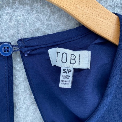Tobi Dress Women Small Navy Shift Sleeveless Mini Stretch Party Event Minimalist - Picture 5 of 11