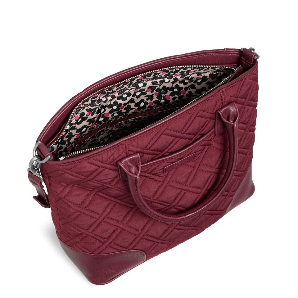 Vera Bradley Day Off Satchel Microfiber Hawthorn Rose / Wine NWT eBay