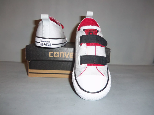 Toddler Converse Chuck Taylor All Star Ox 2V Sneakers Sizes NIB Hook/Loop Gray - Picture 8 of 11