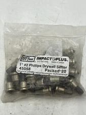Pack of 20-IVY Classic Impact Plus 1" #2 Phillips Drive Screw Setter Bit, 45058