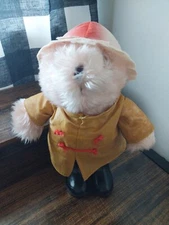 Vintage Rare Russ Berrie And Co Paddington Pinkish Bear Felt Hat Raincoat 13"