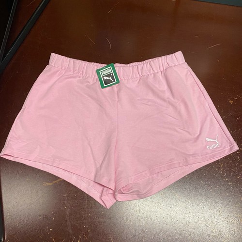 Puma Womens Pink Classic High Waist Activewear Athletic Shorts Size M L XL - Picture 1 of 4