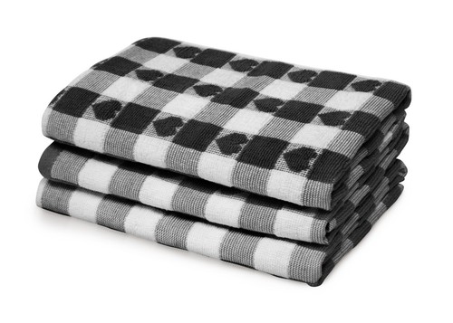 100% Cotton Large Pack of 3 6 Hearts Check Kitchen Linen Dish Cloth Tea Towels - Picture 3 of 24
