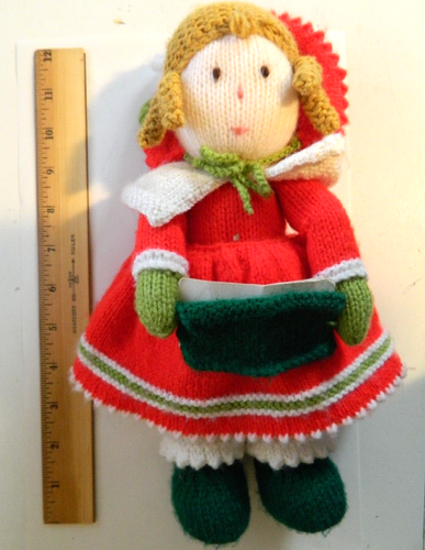 Rare 12' Jean Greenhouse Christmas Carol Singer Knitted Doll. BB4 - Picture 2 of 7