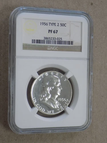 1956 50c Proof Franklin Silver Half Dollar - NGC PF67 Type 2