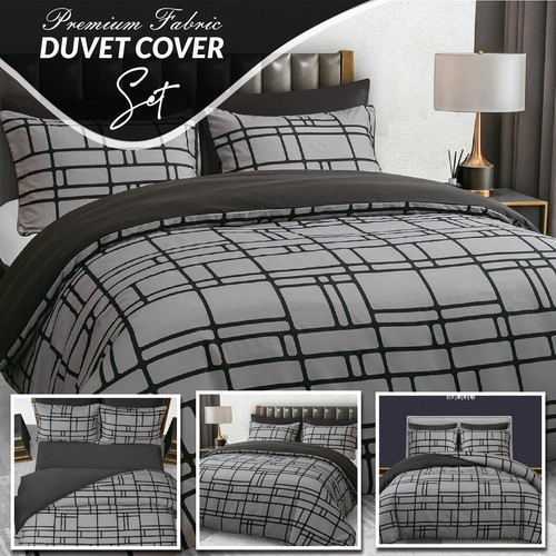 Duvet Cover Set King Size Reversible Luxury Quilt Cover Set Bedding Set Double - Picture 6 of 99