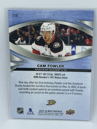 Cam Fowler 2023-24 Upper Deck MVP Hockey # 116 - Picture 2 of 2