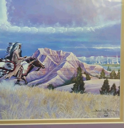 Daniel Long Soldier "The Messenger" Native American Art Matted & Framed Print - Picture 3 of 9