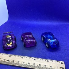 Lot of 3 Plastic Mini Pull Back Cars  Truck Non Pull Back.