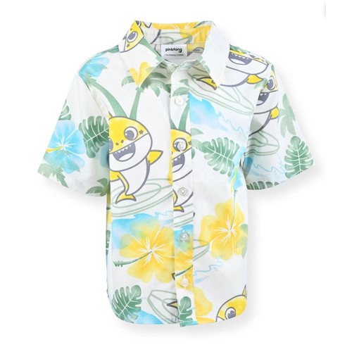 Nickelodeon Baby Shark Toddler Boy 2 Piece Woven Short Set short sleeve cream 5T - Picture 4 of 5