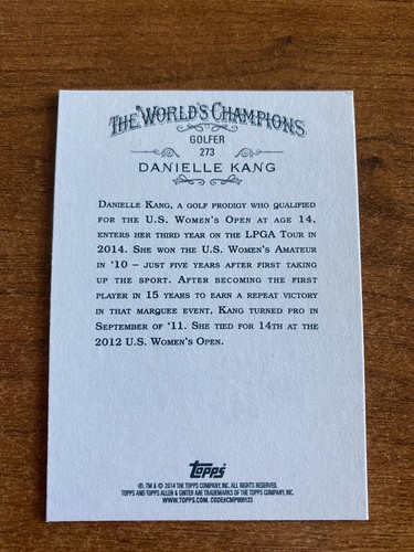 Danielle Kang Golfer 2014 Topps Allen & Ginter Autograph Signed Card #273 - Picture 2 of 2