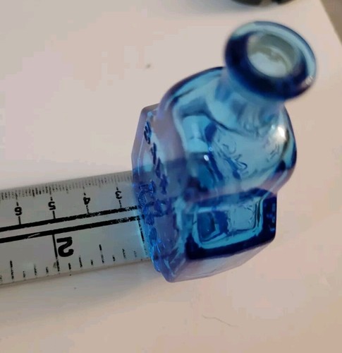 Vintage 70er Jahre Wheaton Flaschen 2er Set grün blau Glas - Bild 4 von 8