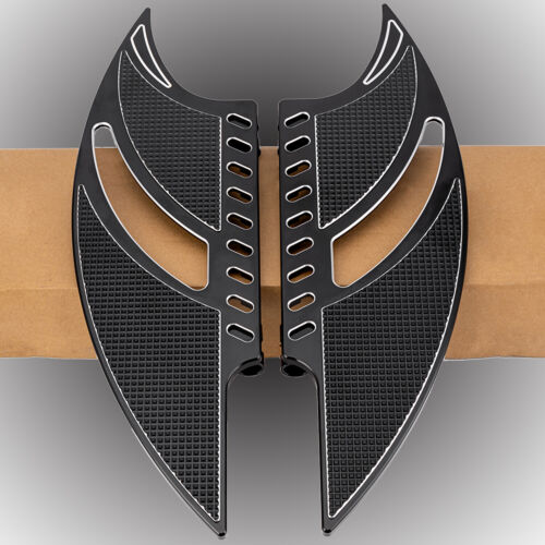 Estriberas negras para conductor para Harley Touring Street Road Glide Softail - Imagen 2 de 15