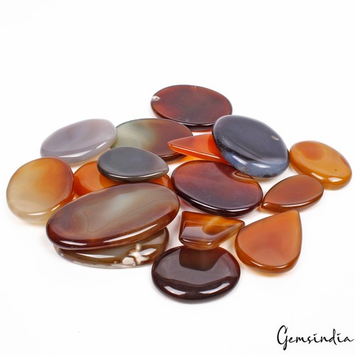 1000 Cts/16 Pcs Natural Bi-Color Onyx Agate Mixed Cab Loose Wholesale Gems Lot - 第 4/4 張圖片