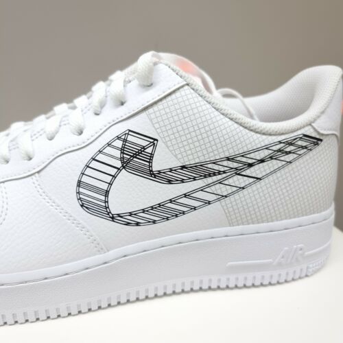 NIKE AIR FORCE 1 '07 MBD "3D SWOOSH" (DR0149 100) TRAINERS VARIOUS SIZES - Picture 3 of 11