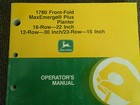 John Deere 1780 Front Fold MaxEmerge Plus Planter 16/12/23 Row Operator's Man