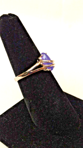 Avon Sterling Silver Genuine Lavender Jade Ring Size 7 New Old Stock - Picture 5 of 6