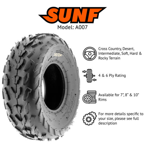 Neumático SunF 20x7-8 ATV UTV 20x7x8 todo terreno 6 PR A007 - Par de 2 - Imagen 2 de 12