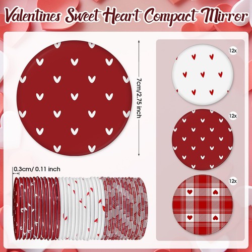 36 Pcs Mother's Day Mini Heart Compact Mirrors Gifts Bulk Pocket Hug Portable... - Picture 2 of 7