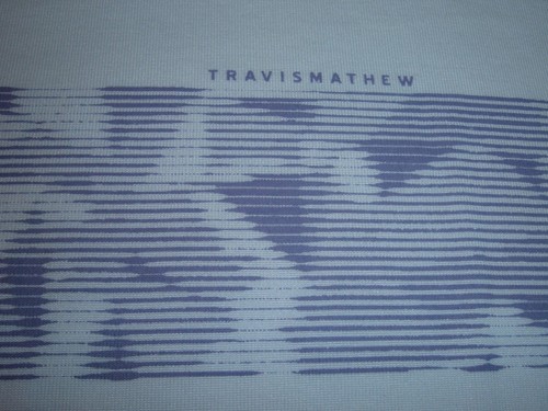 Travis Mathew Bigger Boat Polo Golf Shirt Purple & White Sz XL MSRP $89.95 - Picture 3 of 5