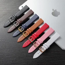 Super Thin Genuine Leather Watch Band Strap Universal Wrist Bracelet 6mm-24mm