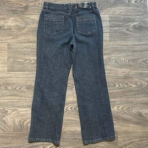 Liz Claiborne 10 Petite Bootcut Boot Cut Jeans Denim Dark Wash Mid Rise Y2K - Picture 9 of 9