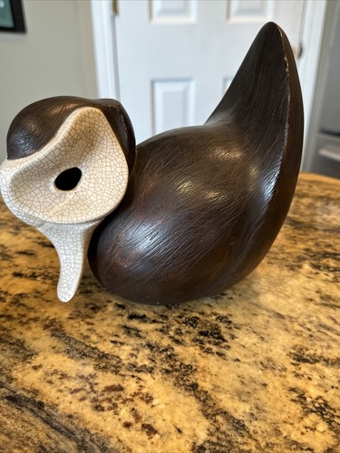 Set 2 Vintage Mid Century Brayton Laguna Masked Brown Wood Tone Ceramic Ducks - Picture 6 of 10