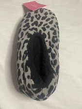 Isaac Mizrahi Leopard Print Sherpa Lined Slippers Size M NWT