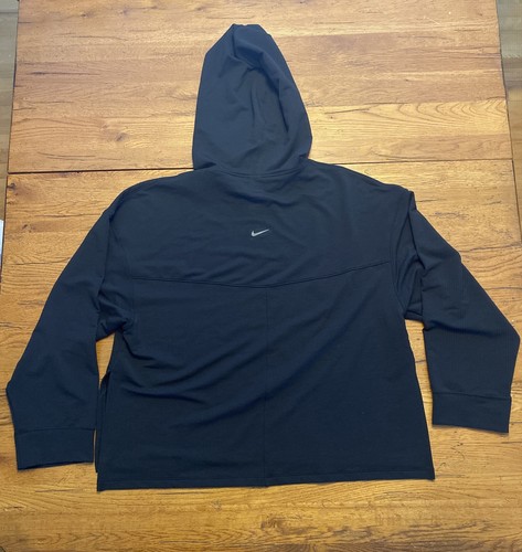 Women's Nike Yoga Dri-FIT Fleece Pullover Hoodie Top Black DM7033-010 Size Large - Picture 4 of 4