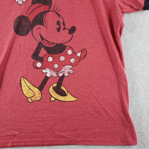 Disney Shirt Womens Extra Large Red Minnie Mouse Crew Neck Short Sleeve Ladies - Picture 4 of 14