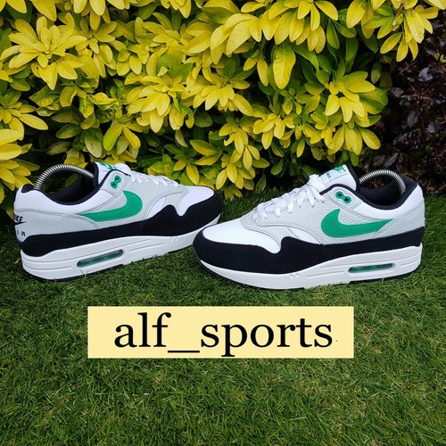 ❤ Brandneu mit Etikett & Original Nike® Air Max 1 Turnschuhe in Weiß, Grün & Schwarz UK Größe 9,5 - Bild 13 von 19