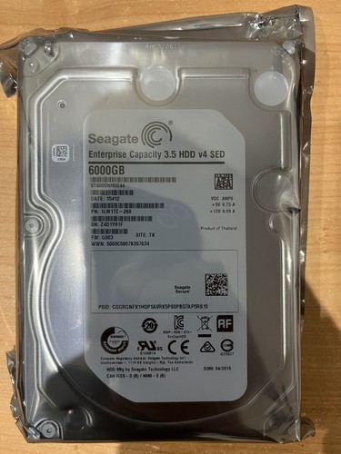 Seagate Enterprise Capacity 6TB ST6000NM0044 v4 SED 7200rpm 128MB 3.5" New - Picture 1 of 1