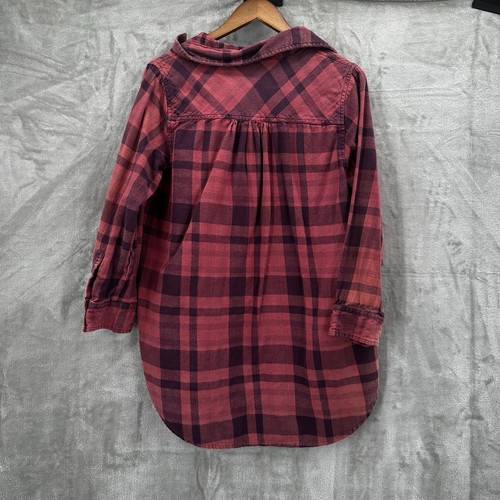 Parsley Sage Shirt Top Tunic Womens Large Pink Red Flannel Popover Soft Art - Bild 3 von 8