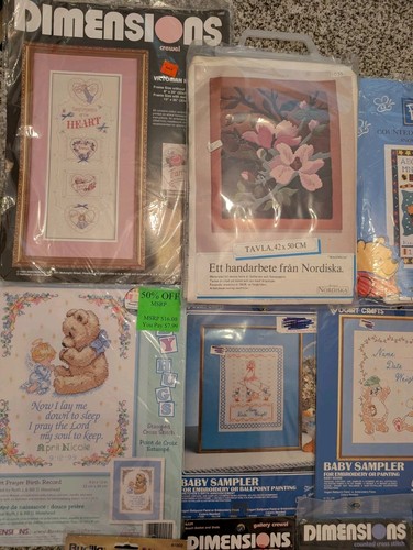 Huge Lot 16 Vintage Needlepoint Craft Kits Buscilla Dimensions Unused New Sets - Picture 3 of 9