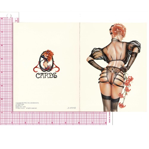 Risque Pinup Greeting Card Olivia De Berardinis Back 1982 40+ Yrs Old Vintage! - Picture 6 of 6