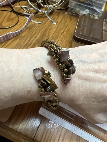 Vintage Perlen Armreif Armband interessant keine Spuren B1084 - Bild 2 von 5