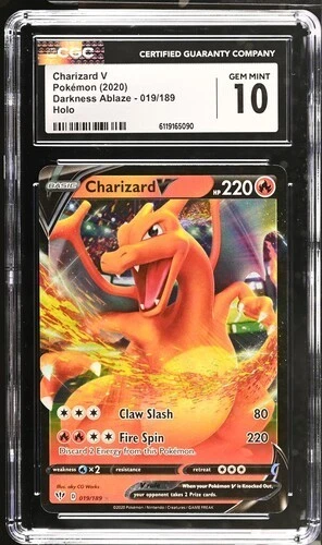 Charizard V Pokemon 2020 Darkness Ablaze 019/189 Holo CGC Graded 10 019