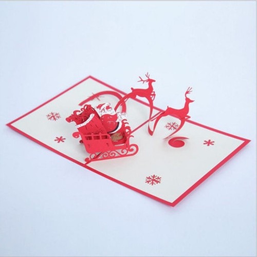 Creative 3D Greeting Christmas Themed Up Cards Xmas Blessing Festival Gift - Picture 6 of 12
