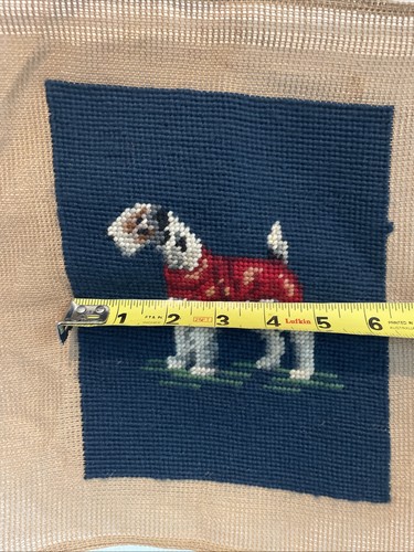 Vintage Airedale Terrier Dog Needlepoint Tapestry 6 1/" x 8" - Picture 3 of 4