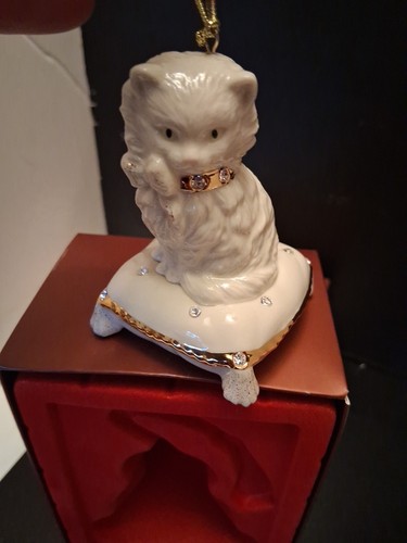 Adorno de Navidad vintage Lenox Razzle Dazzle Cat. Lindo - Imagen 4 de 12