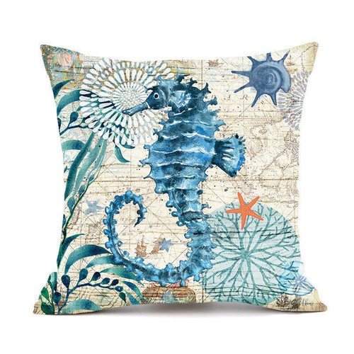 Marine Life Outdoor Waterproof Cushion Cover 45cm x 45cm Starfish Turtle - Picture 4 of 5