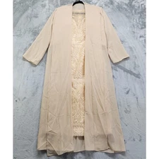 Formal Dress Jacket Set Size 8 Champagne Gold Beaded Lace Chiffon Sheath Party