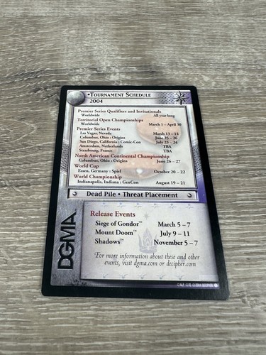 Herr der Ringe LOTR CCG TCG Promo 2004 Turnier Spielplan Karte - Bild 2 von 3
